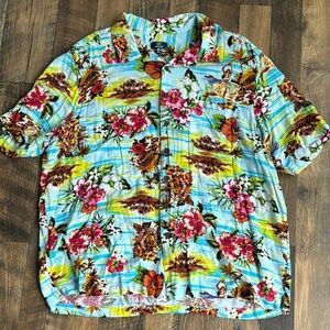 G GEORGE | Floral Hawaiian Shirt 2XL